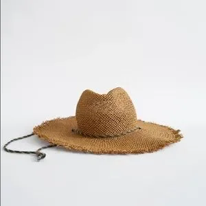 Zara natural tan tied woven hat NWT Zara Quilted Hat Kids 52cm Tan Padded Winter Cap Warm Fleece  main image 3